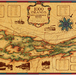 Finely Detailed Five‑Color Authentic 1000 Islands Map